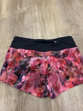 lululemon athletica Pink Multi-Print Athletic Shorts with Black Waistband